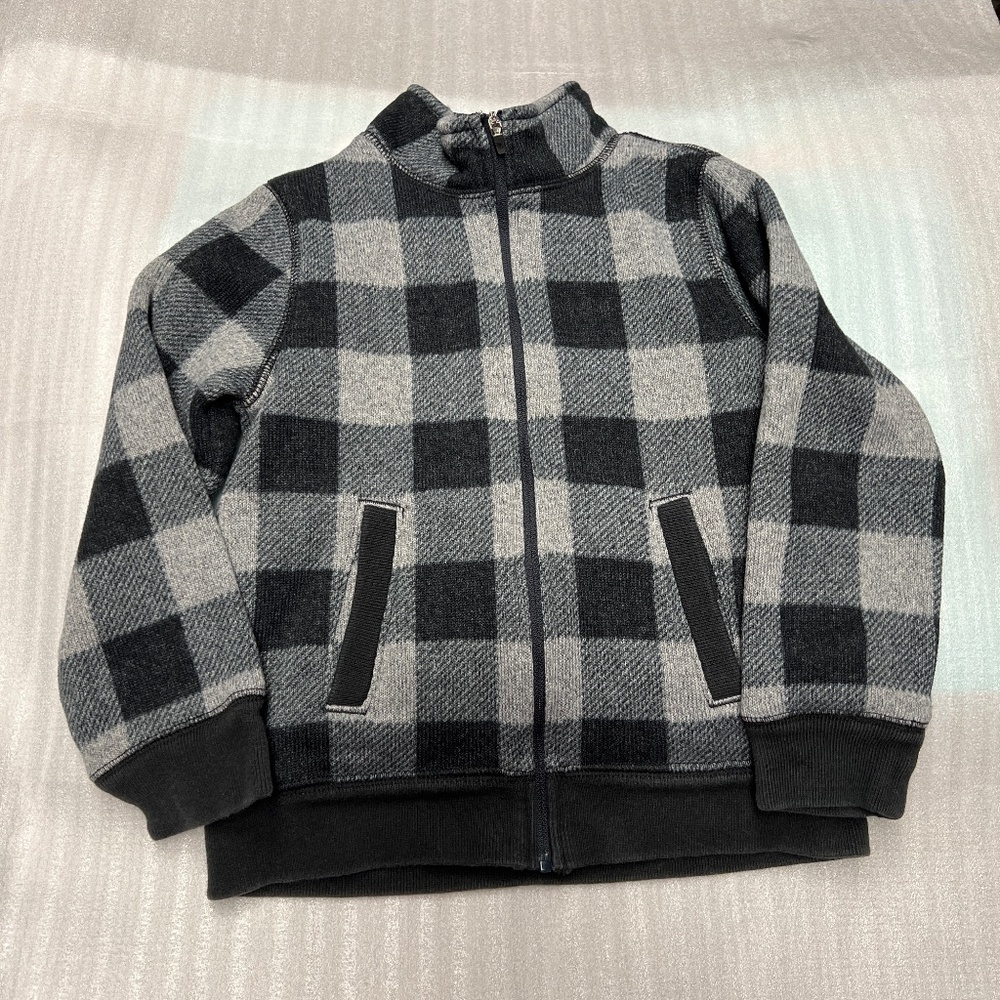Kid’s OshKosh B’gosh zip up gray-tone plaid jacket. SIZE 5